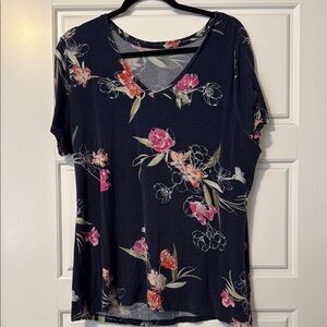 Floral V-Neck Women's Top